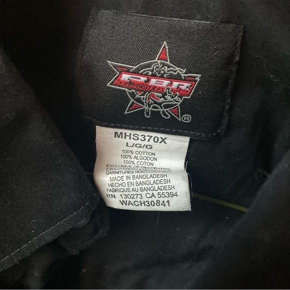 Wrangler PBR Professional Bull Riding Embroidered Black Button Up Western Shirt - Picture 5 of 5